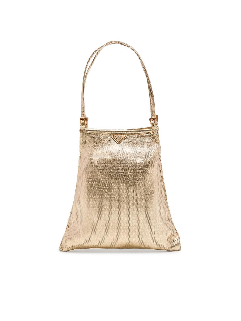 Prada Metallic Calfskin Woven Slit #374190P86B